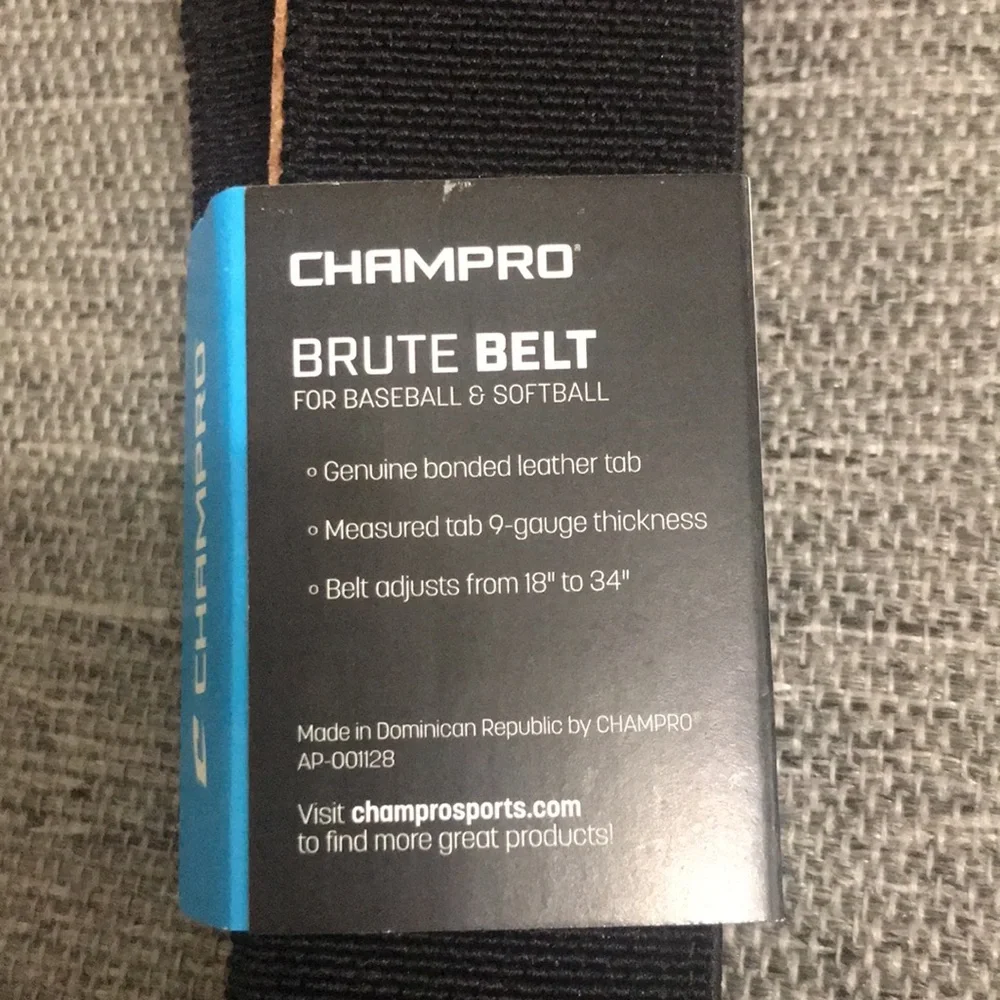 Champro Youth 1.25” Brute Baseball Belt Black
